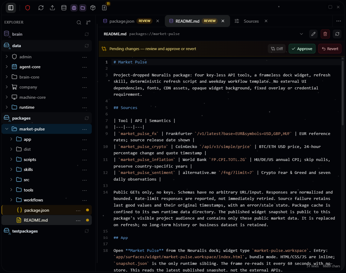 Neuralis edit and review files in the original files app.